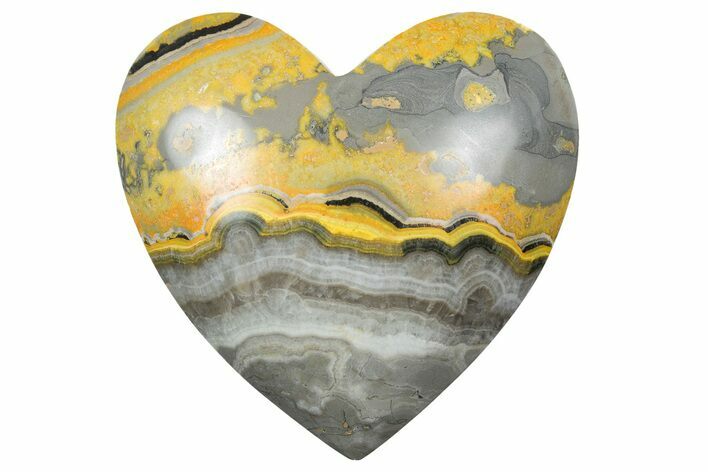 Polished Bumblebee Jasper Heart - Indonesia #210536